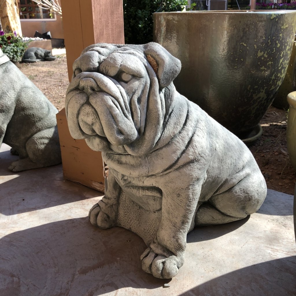 Antique Bulldog Garden Statue McCumber Fine Gardens