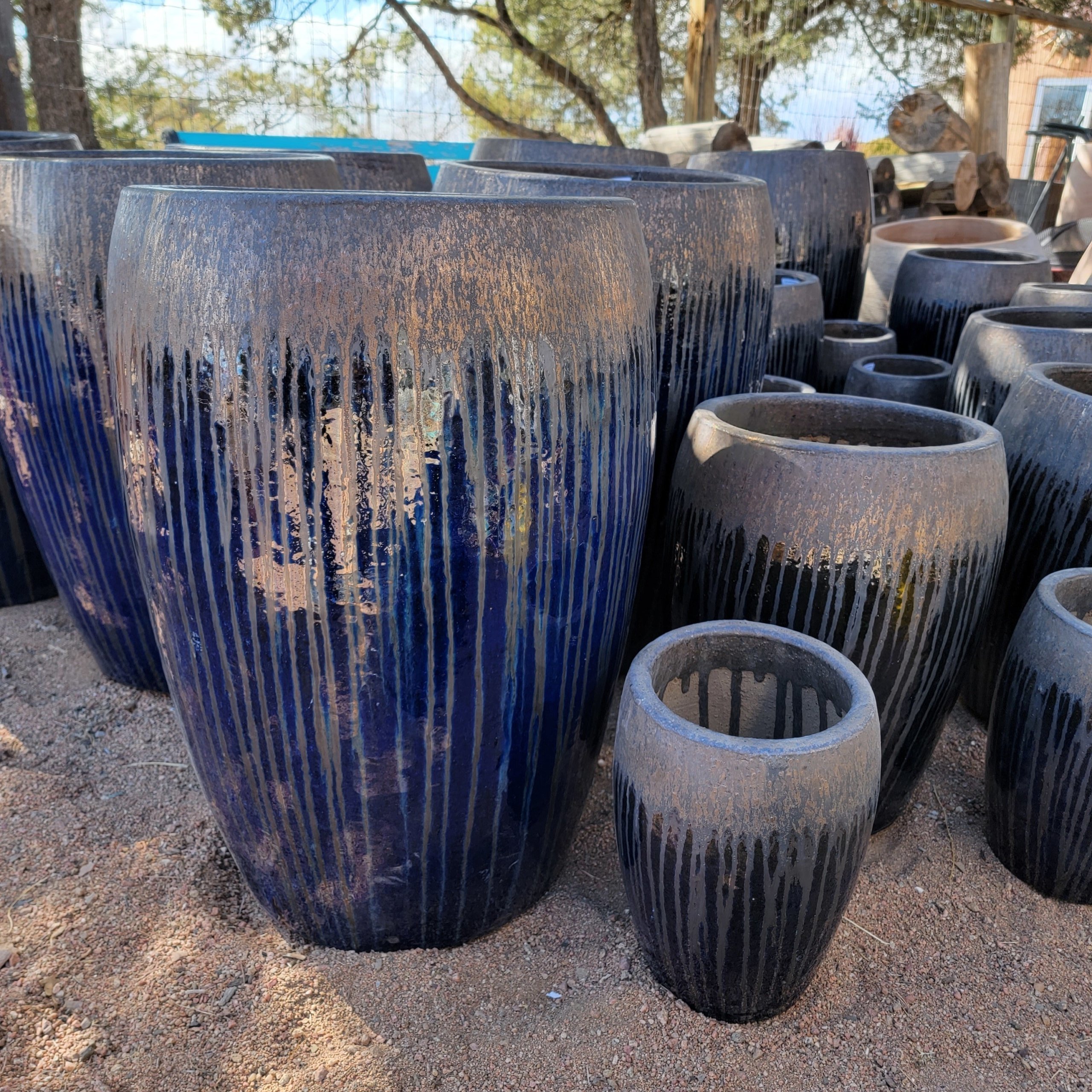 Polaris Planter Blue Bronze McCumber Fine Gardens