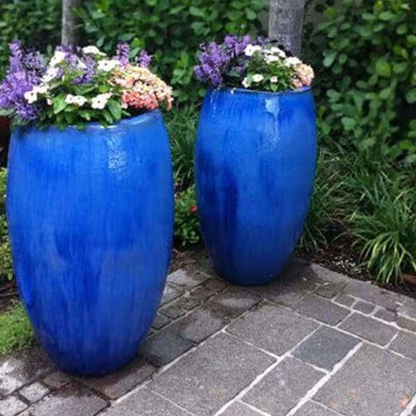 Anamese Tall Egg Planter Blue